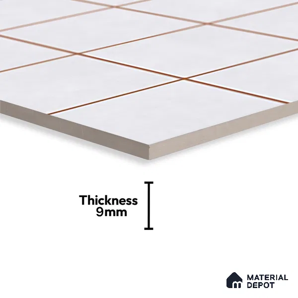 Faux Subway Wall Tile TL 09788 F Luxe White 2 ft x 1 ft Glossy Finish Ceramic Wall Tile - 9 mm | Suitable For Bathroom, Kitchen Backsplash | Please Expect a Slight Variation of Pattern