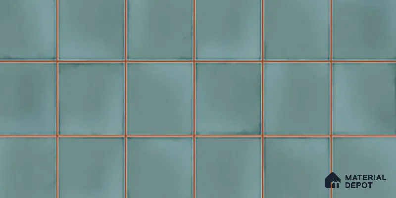 Faux Subway Wall Tile TL 09788 Luxe Aqua 2 ft x 1 ft Glossy Finish Ceramic Wall Tile - 9 mm | Suitable For Bathroom, Kitchen Backsplash | Please Expect a Slight Variation of Pattern
