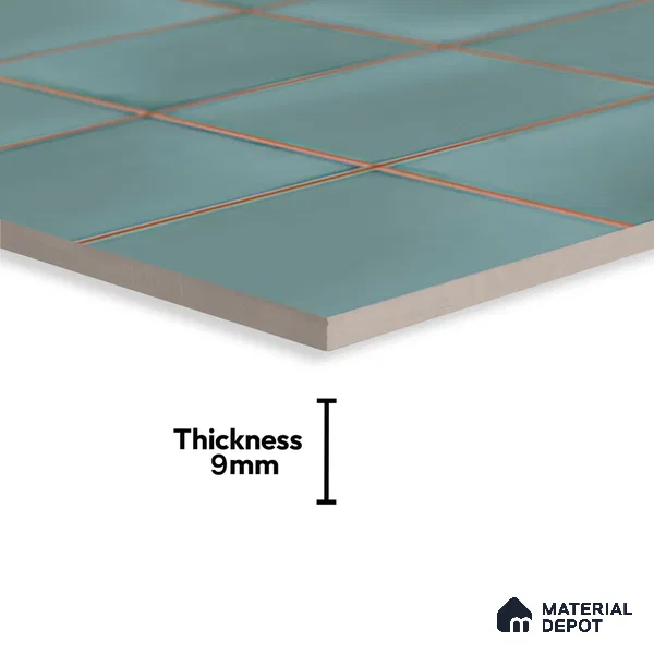 Faux Subway Wall Tile TL 09788 Luxe Aqua 2 ft x 1 ft Glossy Finish Ceramic Wall Tile - 9 mm | Suitable For Bathroom, Kitchen Backsplash | Please Expect a Slight Variation of Pattern