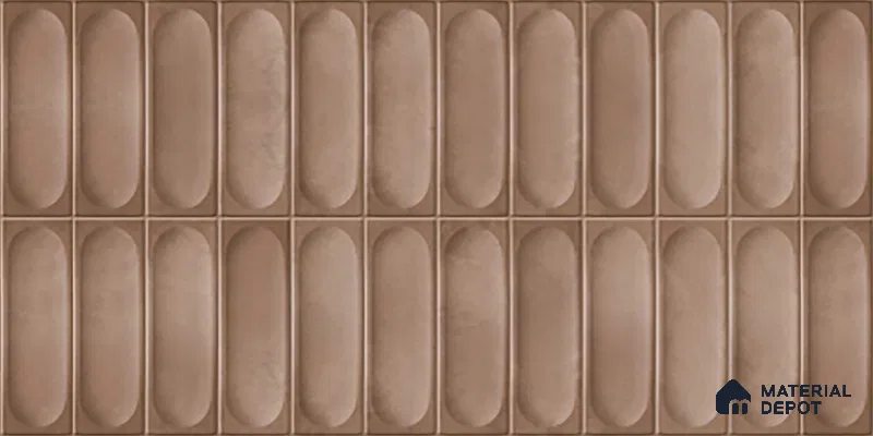 Faux Subway Look Cuba Brown TL 09785 B 2 ft x 1 ft Glossy Finish Ceramic Wall Tile - 9 mm