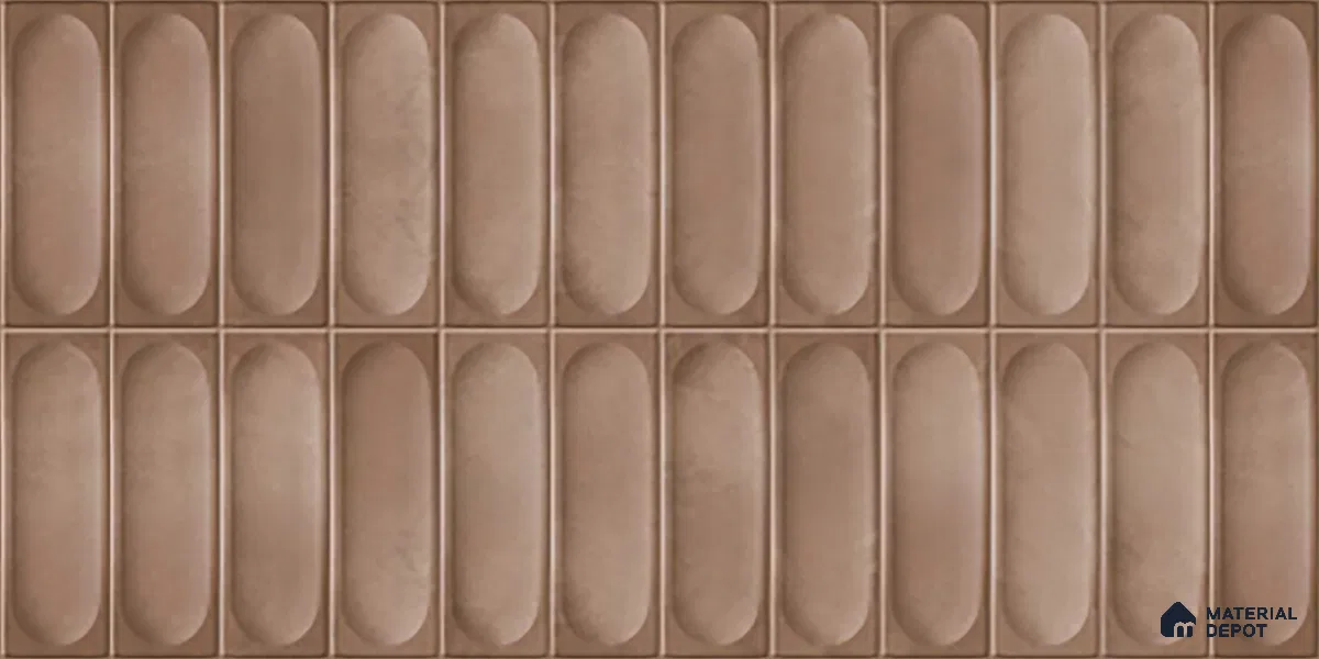 Faux Subway Look Cuba Brown TL 09785 B 2 ft x 1 ft Glossy Finish Ceramic Wall Tile - 9 mm