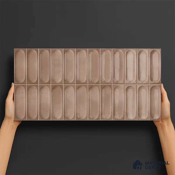 Faux Subway Look Cuba Brown TL 09785 B 2 ft x 1 ft Glossy Finish Ceramic Wall Tile - 9 mm