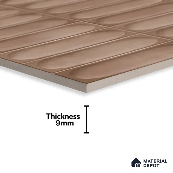 Faux Subway Look Cuba Brown TL 09785 B 2 ft x 1 ft Glossy Finish Ceramic Wall Tile - 9 mm