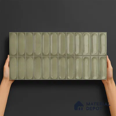 Faux Subway Look Cuba Green TL 09785 C 2 ft x 1 ft Glossy Finish Ceramic Wall Tile - 9 mm