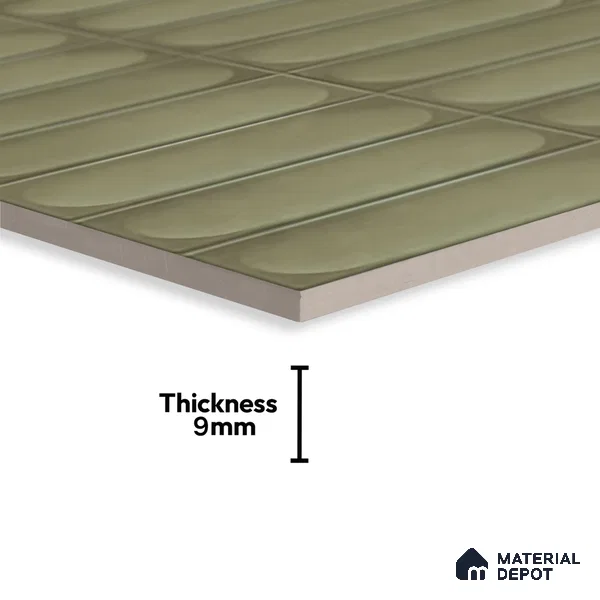 Faux Subway Look Cuba Green TL 09785 C 2 ft x 1 ft Glossy Finish Ceramic Wall Tile - 9 mm