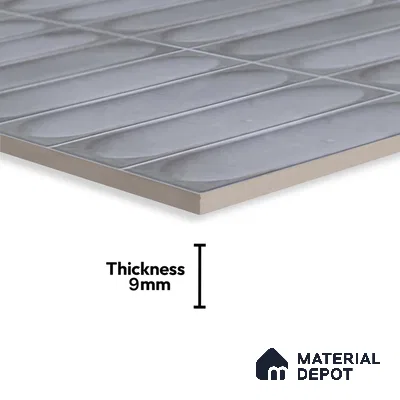 Faux Subway Look Cuba Grey TL 09785 D 2 ft x 1 ft Glossy Finish Ceramic Wall Tile - 9 mm