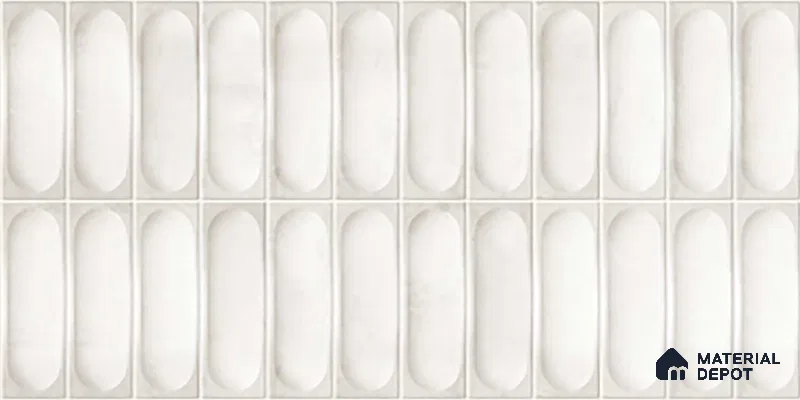 Faux Subway Look Cuba White TL 09785 F 2 ft x 1 ft Glossy Finish Ceramic Wall Tile - 9 mm