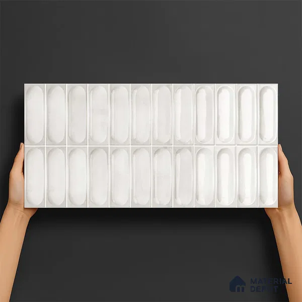 Faux Subway Look Cuba White TL 09785 F 2 ft x 1 ft Glossy Finish Ceramic Wall Tile - 9 mm