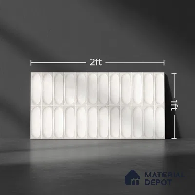 Faux Subway Look Cuba White TL 09785 F 2 ft x 1 ft Glossy Finish Ceramic Wall Tile - 9 mm