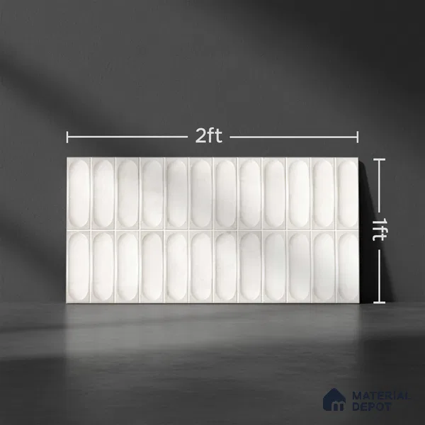 Faux Subway Look Cuba White TL 09785 F 2 ft x 1 ft Glossy Finish Ceramic Wall Tile - 9 mm