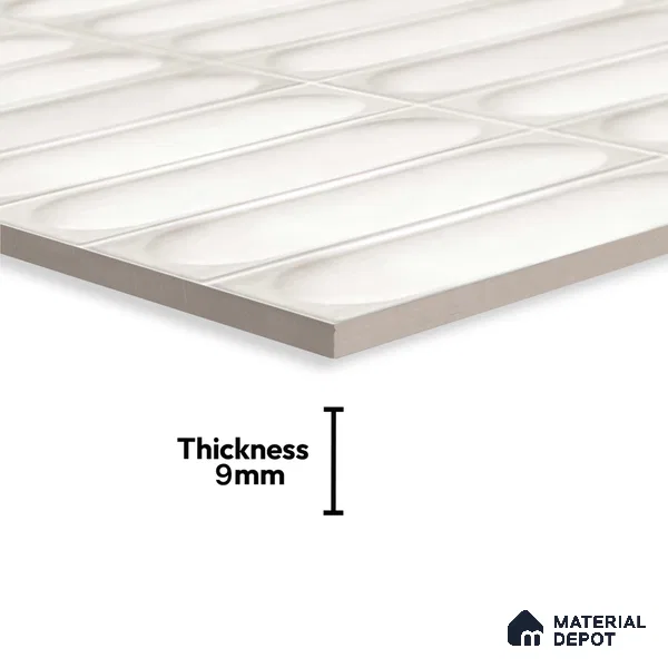 Faux Subway Look Cuba White TL 09785 F 2 ft x 1 ft Glossy Finish Ceramic Wall Tile - 9 mm