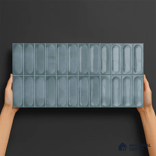 Faux Subway Look Cuba Aqua TL 09785 2 ft x 1 ft Glossy Finish Ceramic Wall Tile - 9 mm