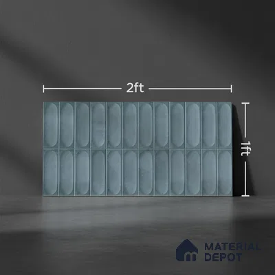 Faux Subway Look Cuba Aqua TL 09785 2 ft x 1 ft Glossy Finish Ceramic Wall Tile - 9 mm