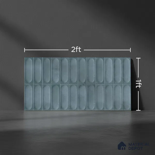 Faux Subway Look Cuba Aqua TL 09785 2 ft x 1 ft Glossy Finish Ceramic Wall Tile - 9 mm
