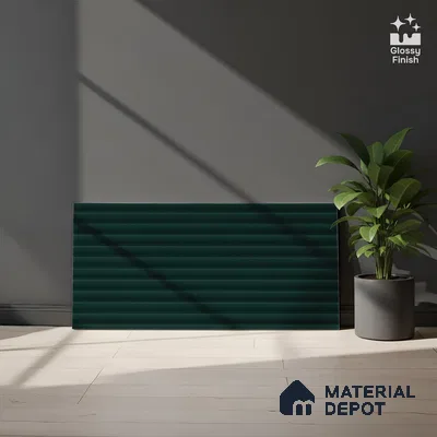 Punch Wall Tile TL 09784 C Zeta Bottle Green 2 ft x 1 ft Glossy Finish Ceramic Wall Tile - 9 mm