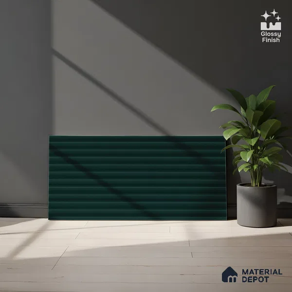 Punch Wall Tile TL 09784 C Zeta Bottle Green 2 ft x 1 ft Glossy Finish Ceramic Wall Tile - 9 mm