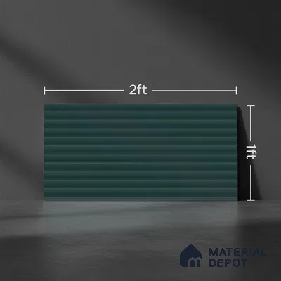 Punch Wall Tile TL 09784 C Zeta Bottle Green 2 ft x 1 ft Glossy Finish Ceramic Wall Tile - 9 mm