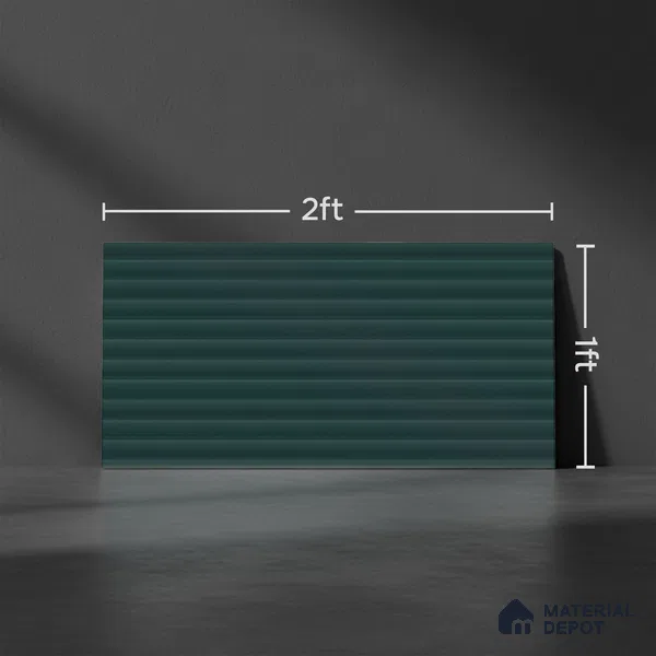 Punch Wall Tile TL 09784 C Zeta Bottle Green 2 ft x 1 ft Glossy Finish Ceramic Wall Tile - 9 mm