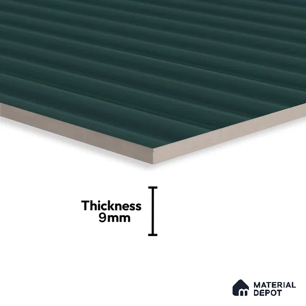 Punch Wall Tile TL 09784 C Zeta Bottle Green 2 ft x 1 ft Glossy Finish Ceramic Wall Tile - 9 mm