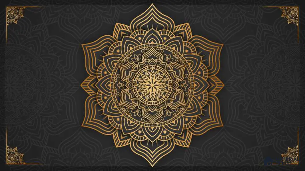 Geometry of Stillness Mandala Design | WP 04113 Non Woven Matte Finish Indian Style Premium Customized size Wallpaper | 150 GSM WP01MTF Paper | (MOQ = 30 Sq. Ft.)