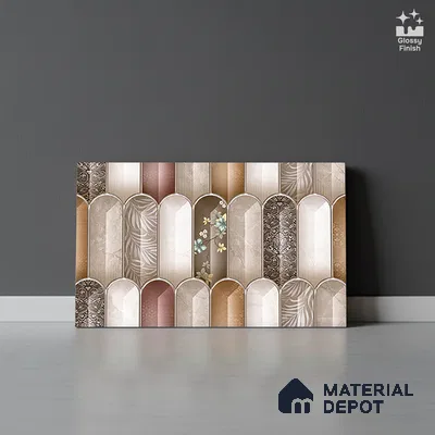 Budget Friendly Highlighter Wall Tile Value For Money TL 05788 B  18 x 12 inch - Ceramic Glossy Finish -7 mm  | Suitable for Kitchen & Bathroom