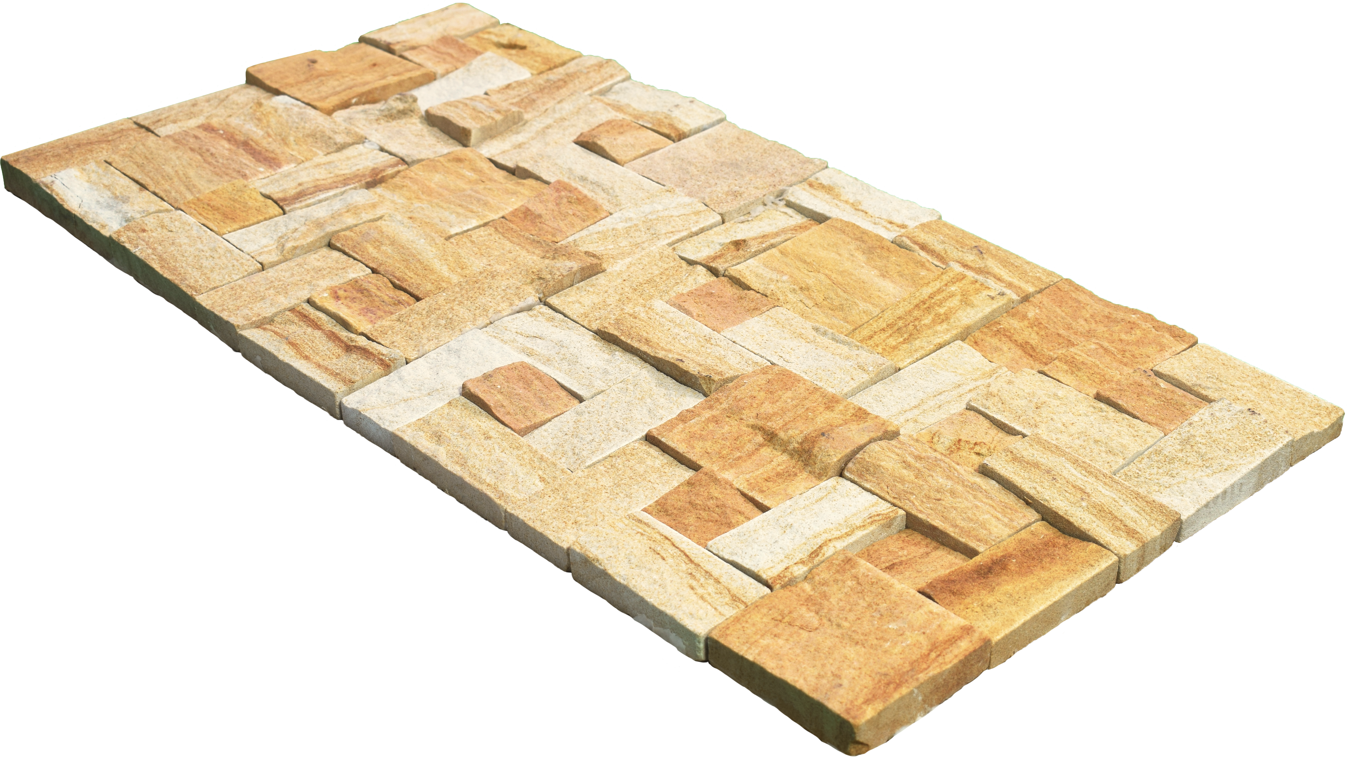 WL 00093 Golden Rock 300 x 300 mm Natural Stone Wall Cladding |  Stone is a Natural Product, Please Expect Variation in Shades