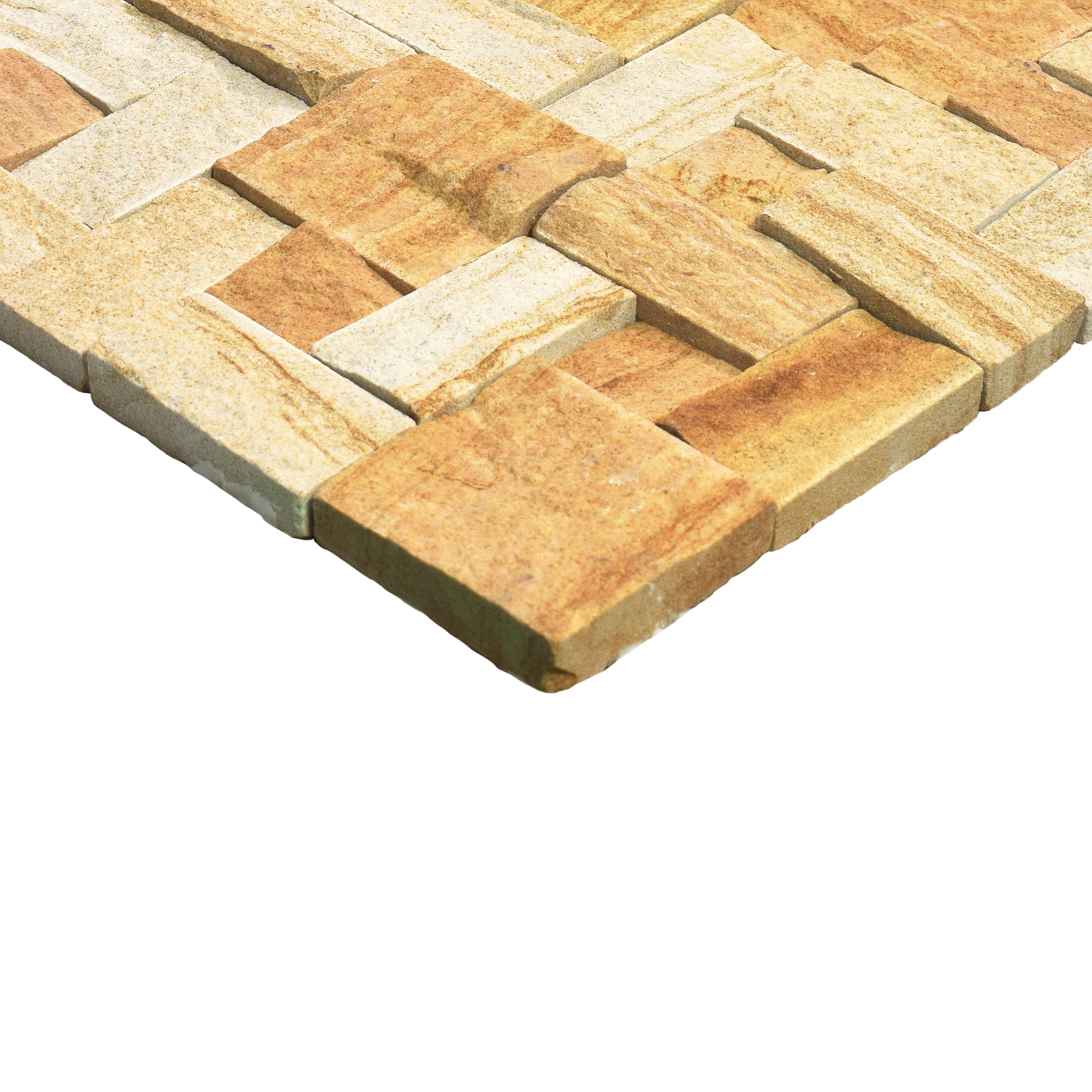 WL 00093 Golden Rock 300 x 300 mm Natural Stone Wall Cladding |  Stone is a Natural Product, Please Expect Variation in Shades