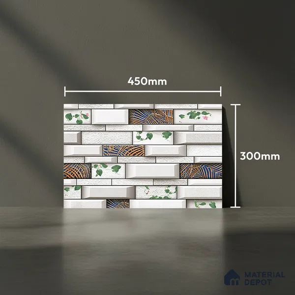 TL 05777 Granite White 450x300 mm Glossy Finish Ceramic Wall Tile - 7 mm