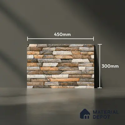TL 05781 Graphite Brown 450x300 mm Glossy Finish Ceramic Wall Tile - 7 mm (Random Design)