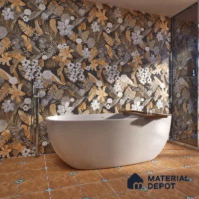 Tropical Wall Tile TL 05625 B Glemar Fort 4 ft x 2 ft Matte Finish Vitrified Tile - 9 mm | Suitable for Bathroom, Accent/Feature Wall, Basin Area