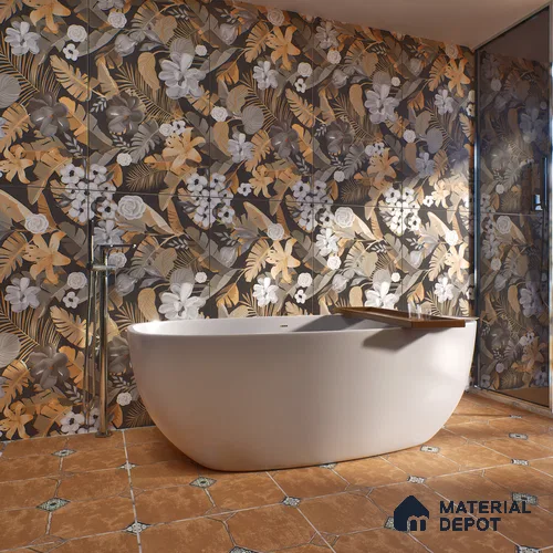 Tropical Wall Tile TL 05625 B Glemar Fort 4 ft x 2 ft Matte Finish Vitrified Tile - 9 mm | Suitable for Bathroom, Accent/Feature Wall, Basin Area