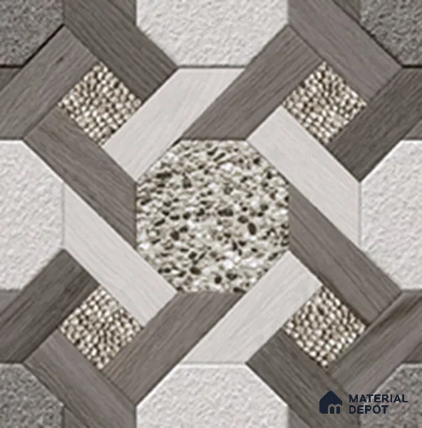 Parking Floor Tile TL 07551 Graphite Mist | 16 x 16 inch | Anti Skid Matte Finish Heavy Duty Vitrified Tile - 12 mm | Suitable For Outdoor, Terrace, Balcony | Pattern Alignment May Vary | 2-3 mm Spacer is Mandatory