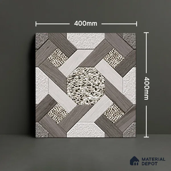 Parking Floor Tile TL 07551 Graphite Mist | 16 x 16 inch | Anti Skid Matte Finish Heavy Duty Vitrified Tile - 12 mm | Suitable For Outdoor, Terrace, Balcony | Pattern Alignment May Vary | 2-3 mm Spacer is Mandatory