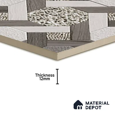 Parking Floor Tile TL 07551 Graphite Mist | 16 x 16 inch | Anti Skid Matte Finish Heavy Duty Vitrified Tile - 12 mm | Suitable For Outdoor, Terrace, Balcony | Pattern Alignment May Vary | 2-3 mm Spacer is Mandatory