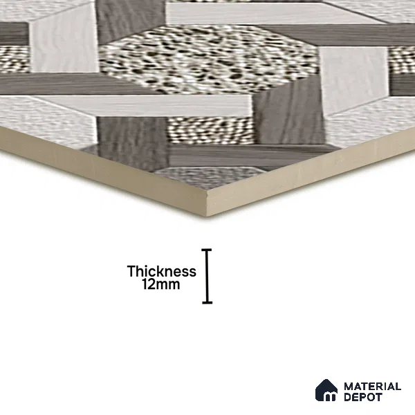 Parking Floor Tile TL 07551 Graphite Mist | 16 x 16 inch | Anti Skid Matte Finish Heavy Duty Vitrified Tile - 12 mm | Suitable For Outdoor, Terrace, Balcony | Pattern Alignment May Vary | 2-3 mm Spacer is Mandatory