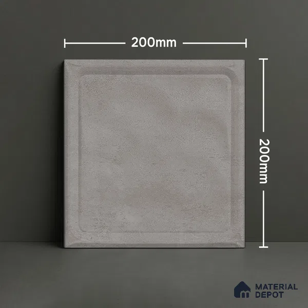 TL 03720 B Gray 02 | 200x200 mm Glossy Finish Ceramic Wall Pattern 2 Subway Tile - 10 mm (Sample)
