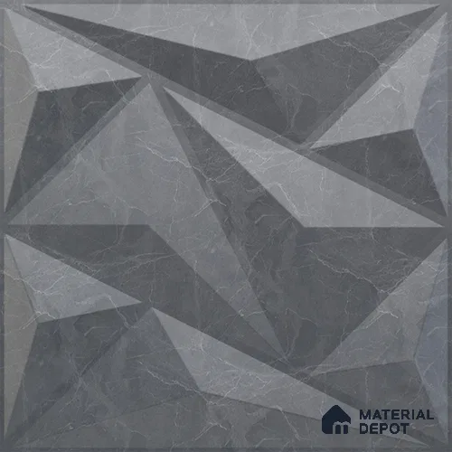 Grey Alps PVC Matte Finish 3D Wall Panel | 20 in x 20 in | Gray Marble - 15 mm | Suitable for Dining, Feature Wall & TV Unit | Width is Subjected to 5% Variation