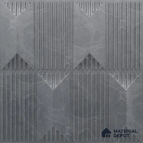 Grey Artisan PVC Matte Finish 3D Wall Panel | 20 in x 20 in | Gray Marble - 15 mm | Suitable for Dining, Feature Wall & TV Unit | Width is Subjected to 5% Variation