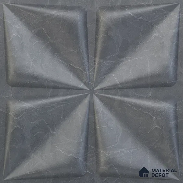 Grey Bloom PVC Matte Finish 3D Wall Panel | 20 in x 20 in | Gray Marble - 15 mm | Suitable for Dining, Feature Wall & TV Unit | Width is Subjected to 5% Variation
