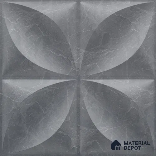 Grey Butterfly PVC Matte Finish 3D Wall Panel | 20 in x 20 in | Gray Marble - 15 mm | Suitable for Dining, Feature Wall & TV Unit | Width is Subjected to 5% Variation