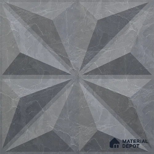 Grey Crystal PVC Matte Finish 3D Wall Panel | 20 in x 20 in | Gray Marble - 15 mm | Suitable for Dining, Feature Wall & TV Unit | Width is Subjected to 5% Variation