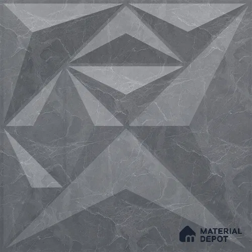 Grey Diamond PVC Matte Finish 3D Wall Panel | 20 in x 20 in | Gray Marble - 15 mm | Suitable for Dining, Feature Wall & TV Unit | Width is Subjected to 5% Variation