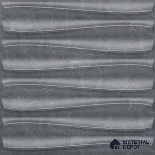 Grey Dune PVC Matte Finish 3D Wall Panel | 20 in x 20 in | Gray Marble - 15 mm | Suitable for Dining, Feature Wall & TV Unit | Width is Subjected to 5% Variation
