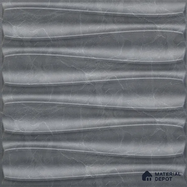 Grey Dune PVC Matte Finish 3D Wall Panel | 20 in x 20 in | Gray Marble - 15 mm | Suitable for Dining, Feature Wall & TV Unit | Width is Subjected to 5% Variation