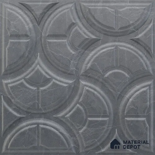 Grey Luna PVC Matte Finish 3D Wall Panel | 20 in x 20 in | Gray Marble - 15 mm | Suitable for Dining, Feature Wall & TV Unit | Width is Subjected to 5% Variation