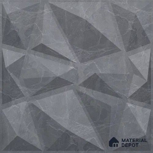 Grey Stone PVC Matte Finish 3D Wall Panel | 20 in x 20 in | Gray Marble - 15 mm | Suitable for Dining, Feature Wall & TV Unit | Width is Subjected to 5% Variation