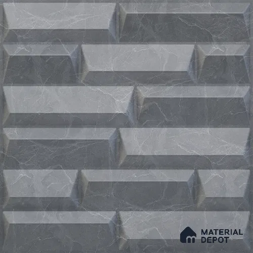 Grey Vault PVC Matte Finish 3D Wall Panel | 20 in x 20 in | Gray Marble - 15 mm | Suitable for Dining, Feature Wall & TV Unit | Width is Subjected to 5% Variation