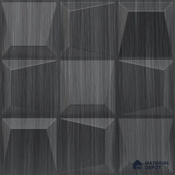 Grey Cubical PVC Matte Finish 3D Wall Panel | 20 in x 20 in | Gray Pine Wood - 15 mm | Suitable for Dining, Feature Wall & TV Unit | Width is Subjected to 5% Variation