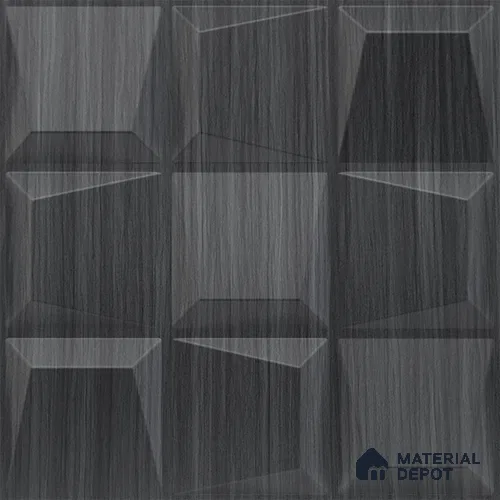 Grey Cubical PVC Matte Finish 3D Wall Panel | 20 in x 20 in | Gray Pine Wood - 15 mm | Suitable for Dining, Feature Wall & TV Unit | Width is Subjected to 5% Variation