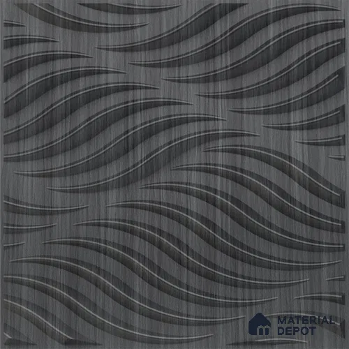 Grey Swirl PVC Matte Finish 3D Wall Panel | 20 in x 20 in | Gray Pine Wood - 15 mm | Suitable for Dining, Feature Wall & TV Unit | Width is Subjected to 5% Variation